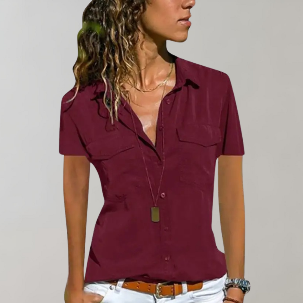 Serena – Damesblouse met korte mouwen in elegant, vrouwelijk design
