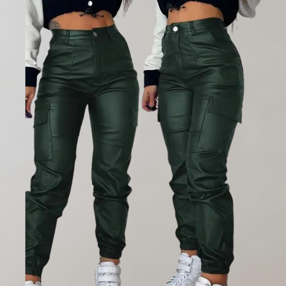 Melvaya – Elegante dames cargo broek met verstelbare taille en winterklare flair