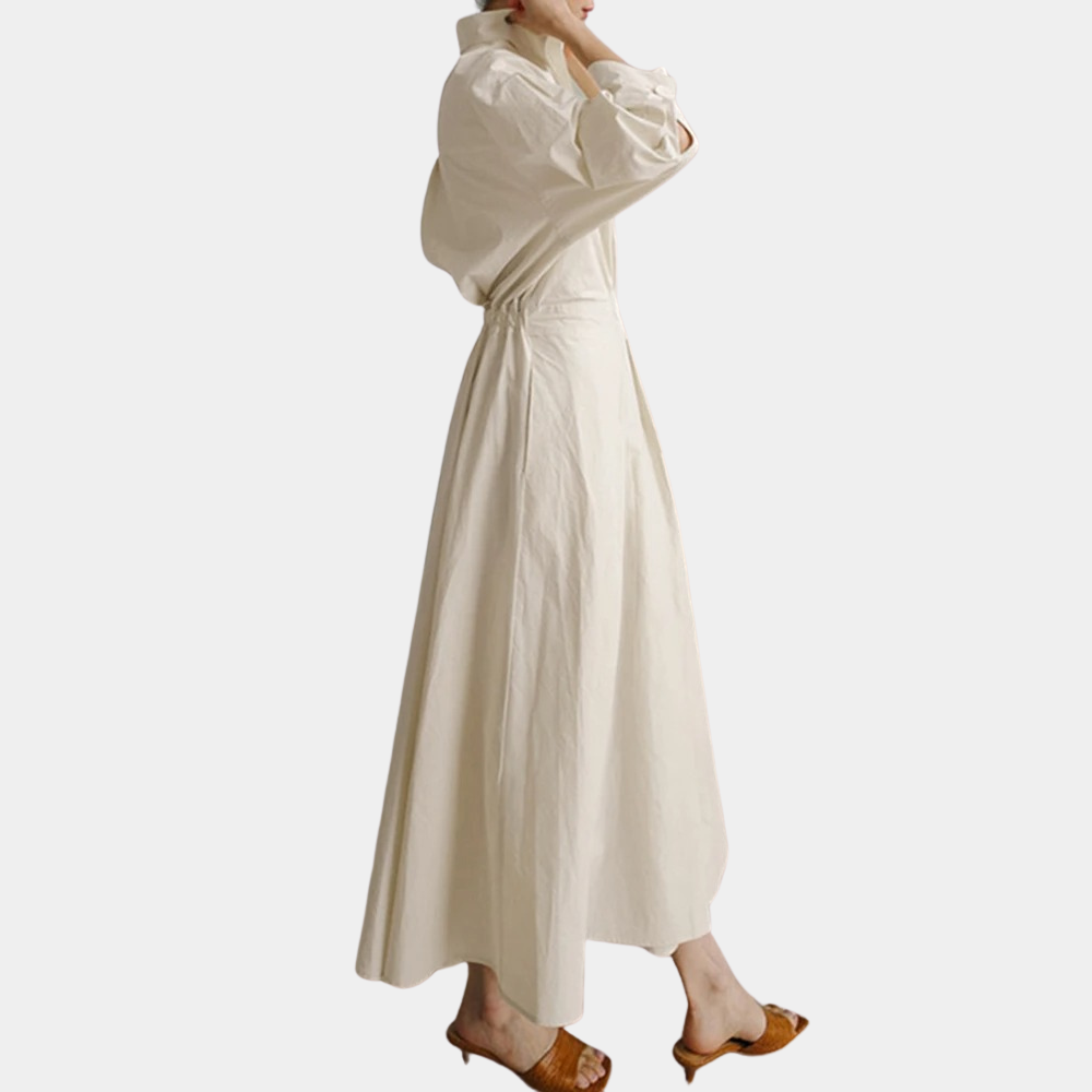 Antonelle – Elegante maxi-jurk met verfijnde print en flatterende V-hals