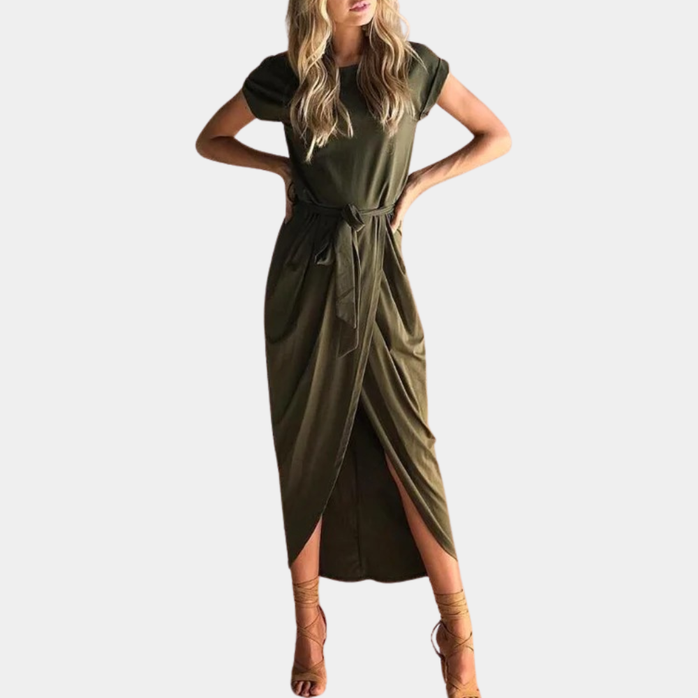 Soléna – Casual Damesjurk met Korte Mouwen en Zomerse Elegantie