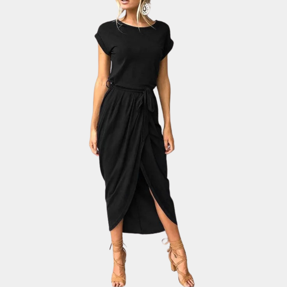 Soléna – Casual Damesjurk met Korte Mouwen en Zomerse Elegantie