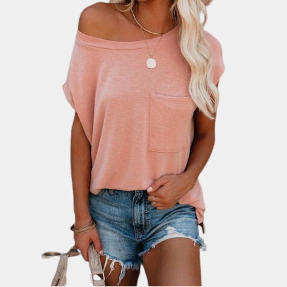 Elena Tee – Luchtig zomer T-shirt met een stijlvolle, losse pasvorm