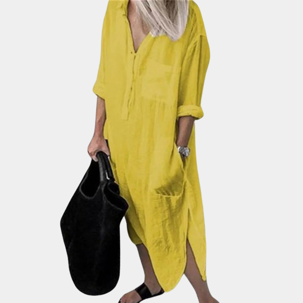 Selvaya – luchtige maxi-jurk met vloeiende pasvorm en zomerse elegantie