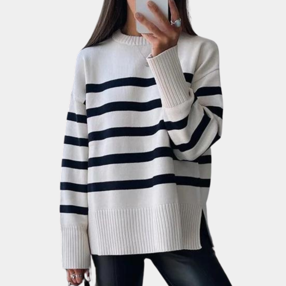 Elarine – Oversized Comfort Trui met Elegante Kraag