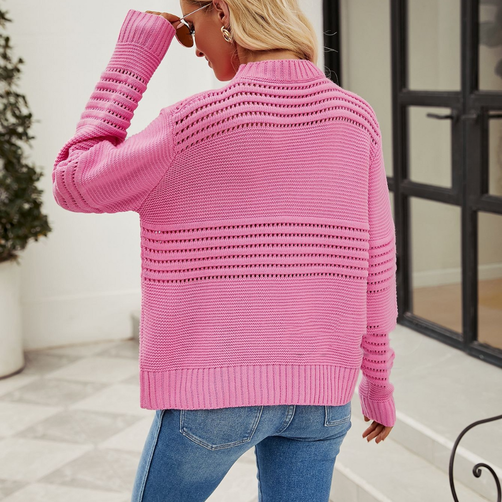 Norelia – Comfortabele Gebreide Trui met Fijne Patroondetails en Tijdloze Warmte