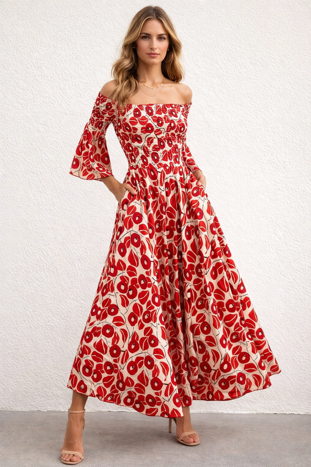 Dames maxi jurk met bloemenprint – elegant, luchtig en veelzijdig