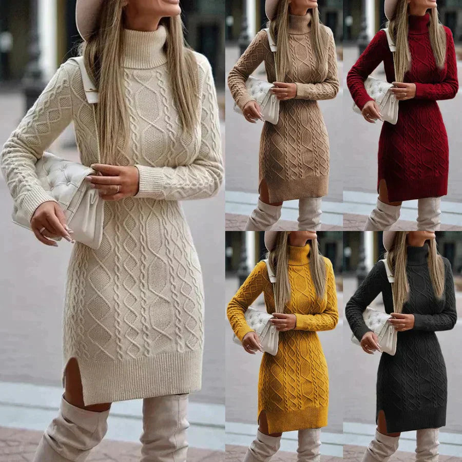 Avelora Gebreide Winterjurk – Warme en Elegante Damesjurk voor Herfst en Winter