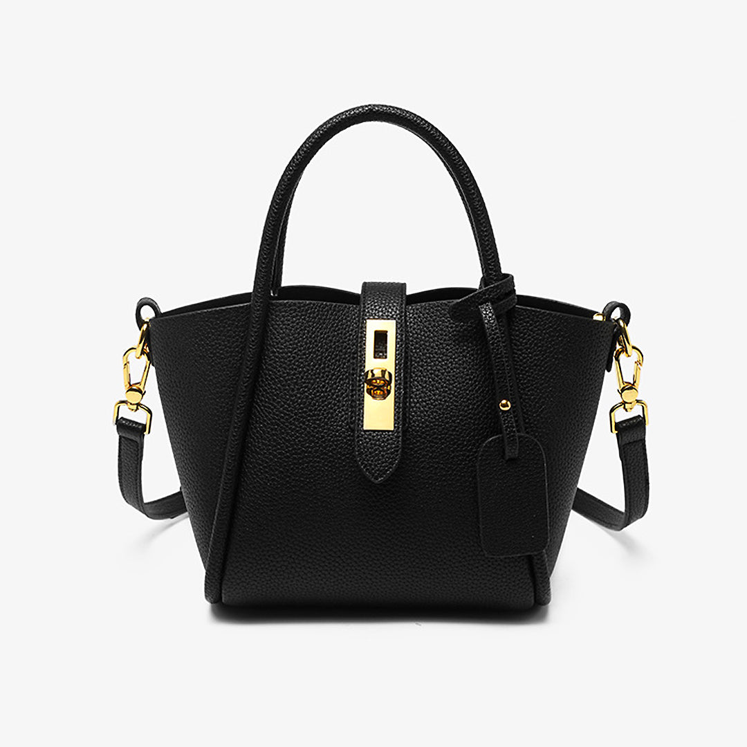 Averine – Dames Bucket Bag van Leer met Gouden Sluiting, Elegant & Tijdloos Design