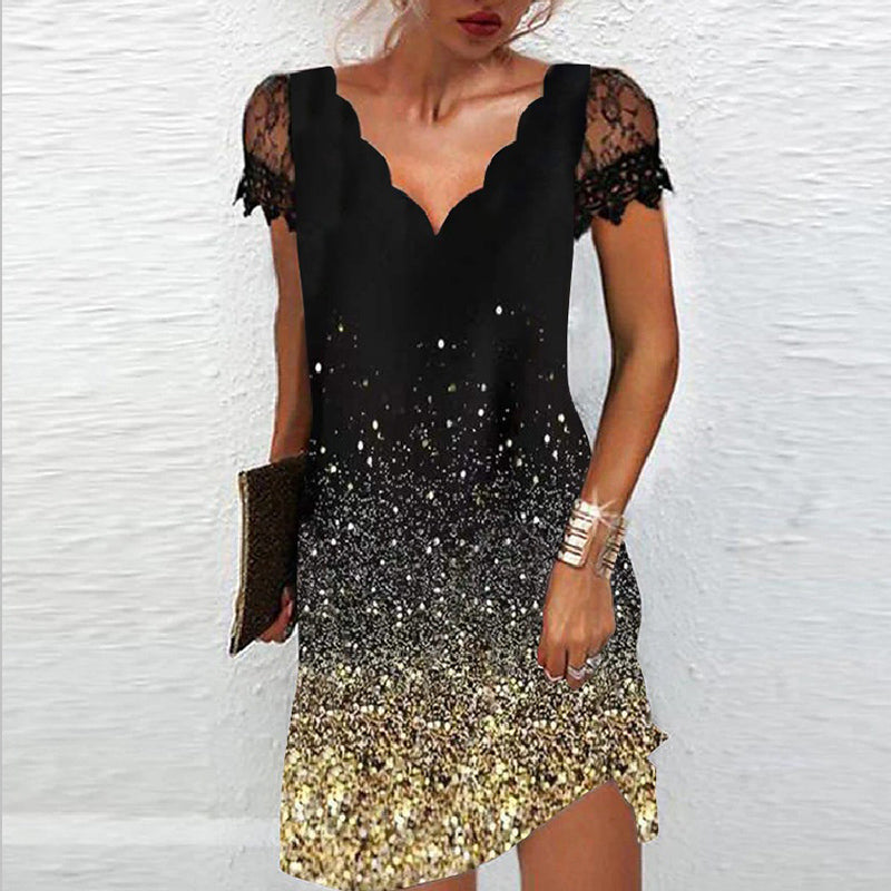 Zavienna – Sprankelende Glitter Feestjurk voor Zomerse Avonden vol Flair
