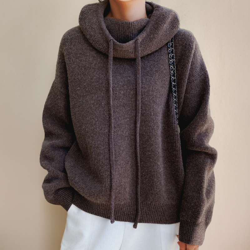 Amira Oversized Gebreide Hoodie – Warme Knusheid in Tijdloze Stijl