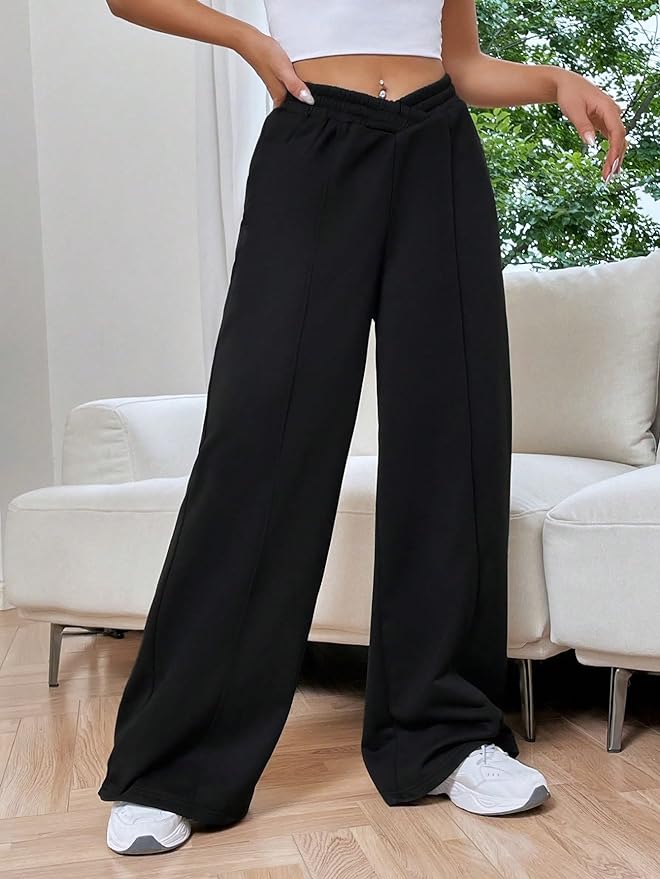 Valoria – Dames Wide Leg Joggingbroek met Hoge Taille, Comfortabel & Trendy
