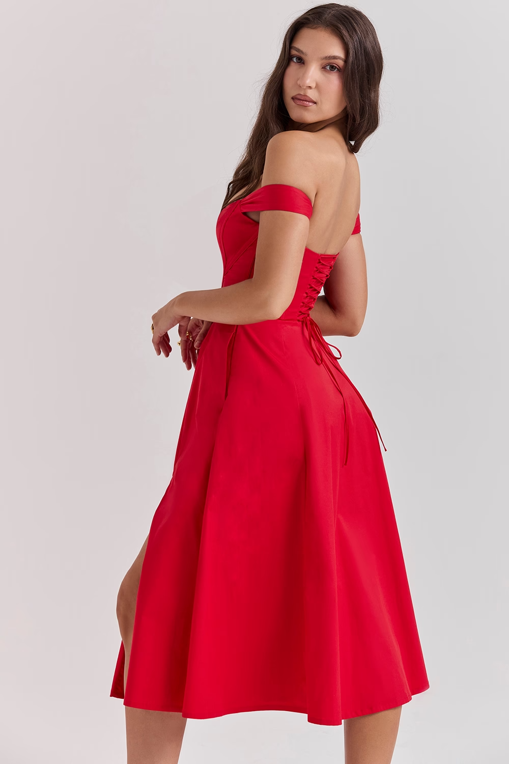 Elegante dames midi jurk met romantische bloemenprint