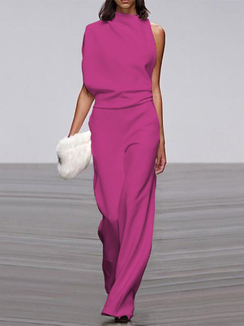 Alyra — One-Shoulder Jumpsuit met Wijde Pijpen | Elegant & Comfortabel