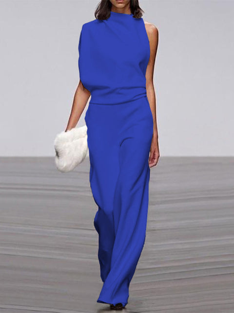 Alyra — One-Shoulder Jumpsuit met Wijde Pijpen | Elegant & Comfortabel
