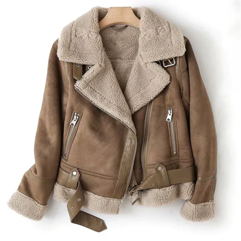 Veloura – Leren Damesjack met Warme Sherpa Voering, Tijdloos & Stoer Statement Piece