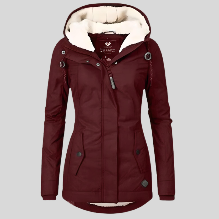 Elowen – Lange Waterdichte Winterjas met Warme Voering en Tijdloze Elegantie