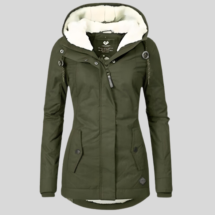 Elowen – Lange Waterdichte Winterjas met Warme Voering en Tijdloze Elegantie