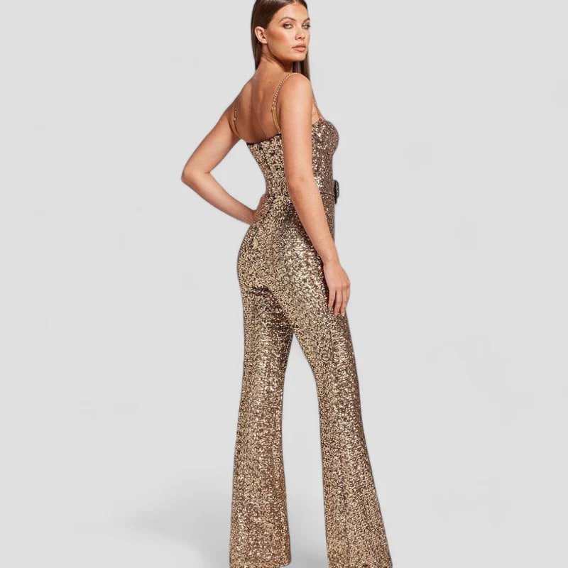 Elegante Jumpsuit Dames met Verstelbare Taille – Feestelijk & Tijdloos