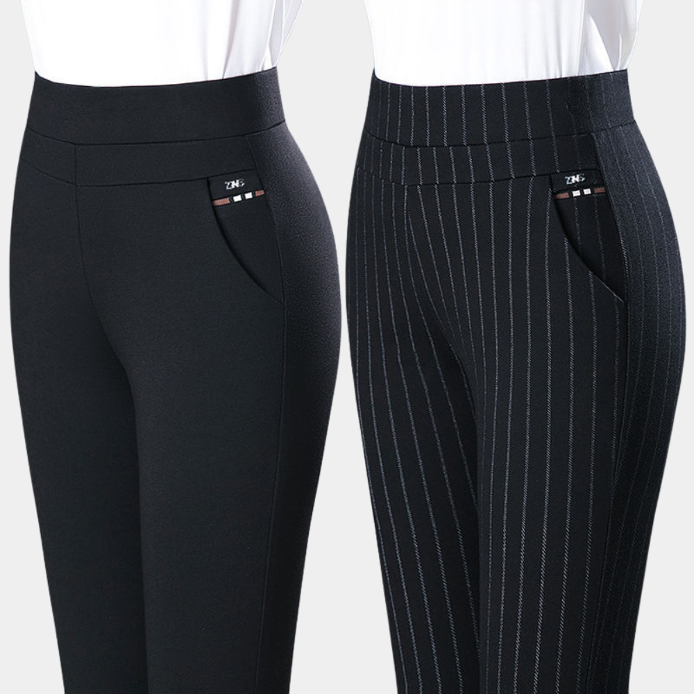 Vivienne Stretch – Zwarte high-waist broek met flatterende pasvorm