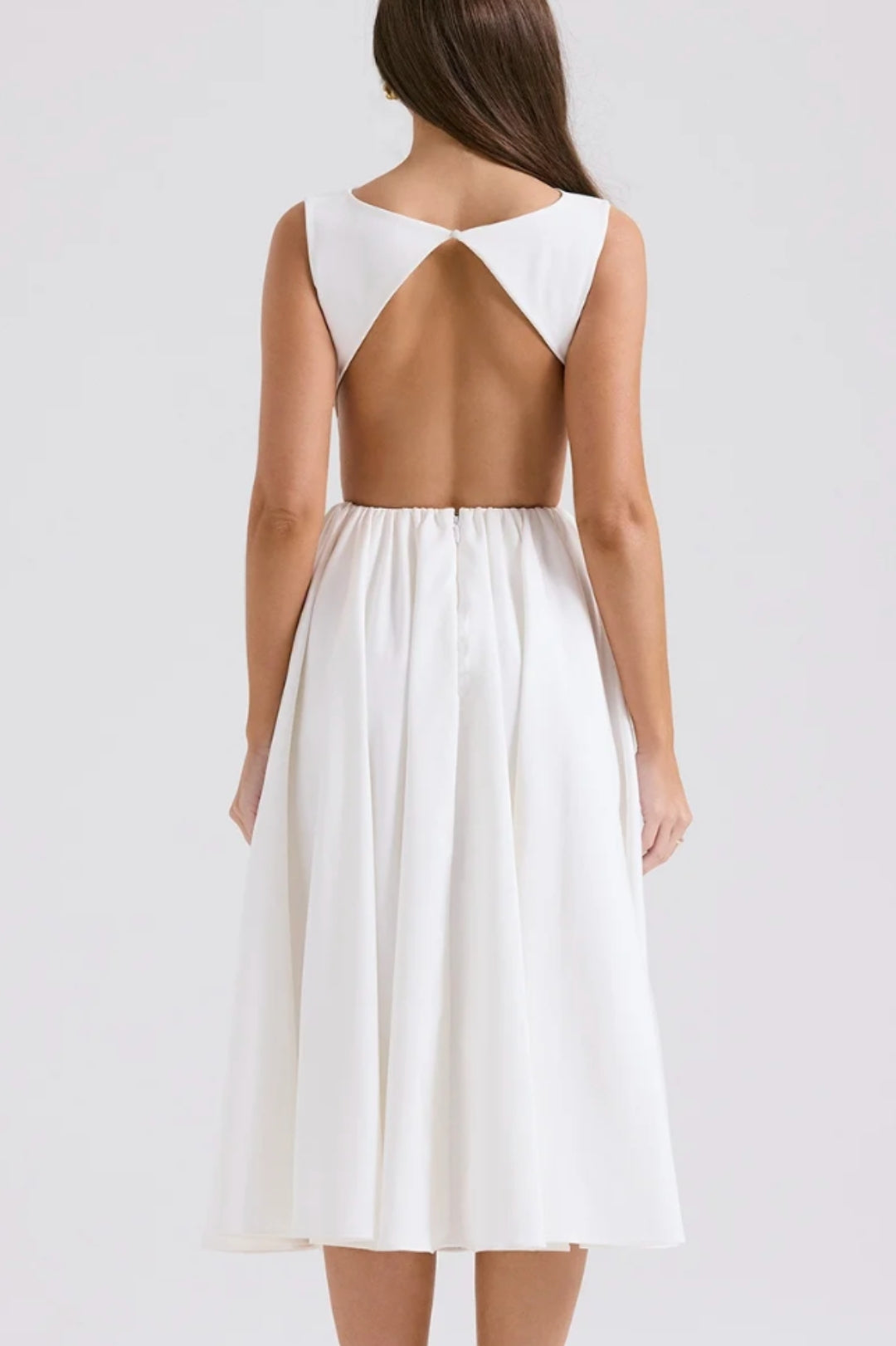 Elegante midi jurk met open rug voor dames