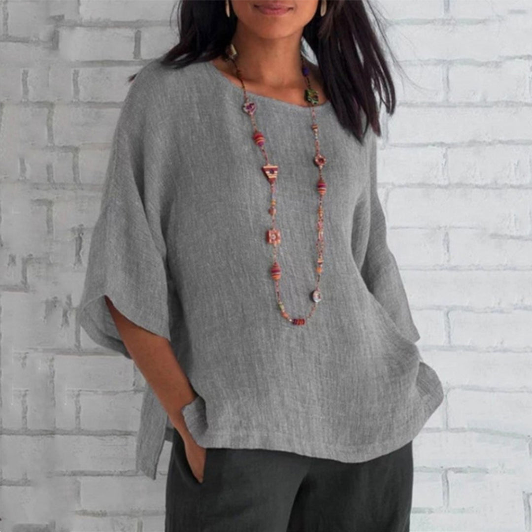 Auralyn – Luchtige dames top met linnenlook en moeiteloze elegantie