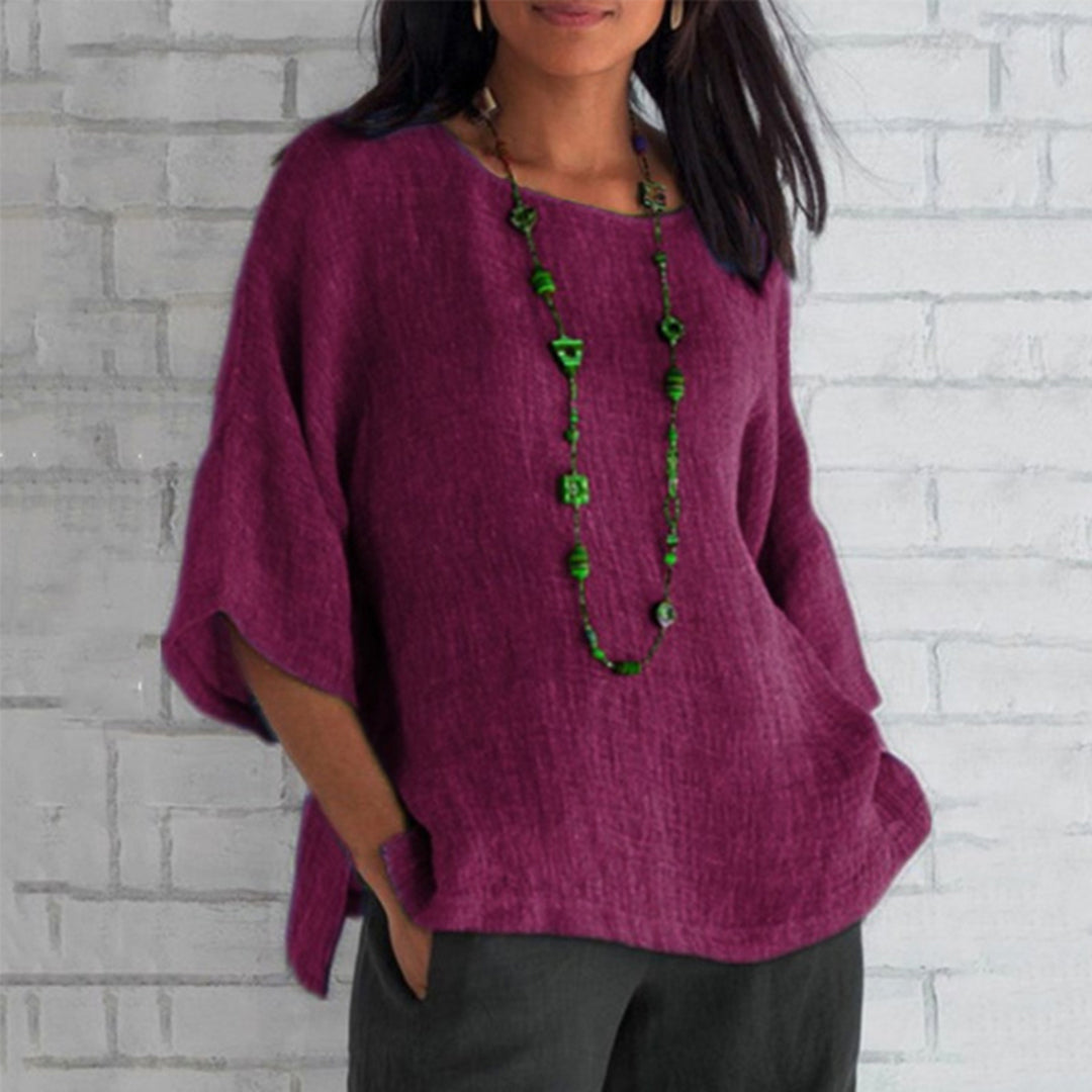 Auralyn – Luchtige dames top met linnenlook en moeiteloze elegantie
