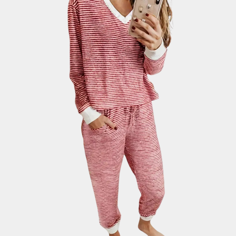 Valeriane – Gestreepte damespyjamaset met elegante pasvorm en ultiem comfort