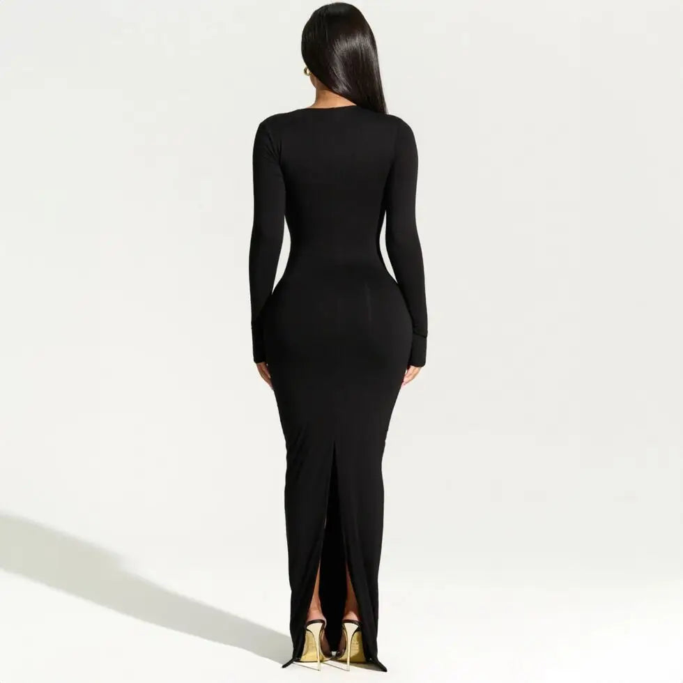 Valenne Zwarte One-Shoulder Avondjurk – Tijdloos, Elegant en Verfijnd
