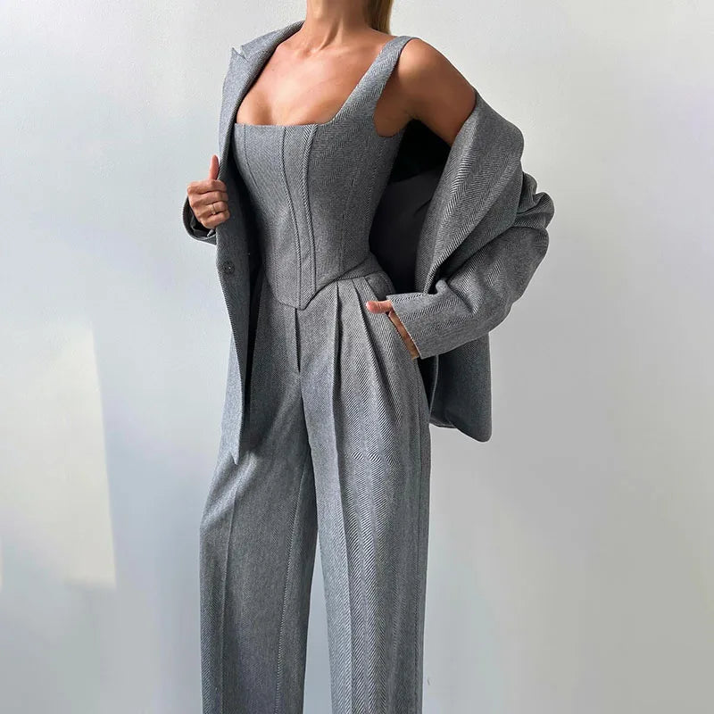 Evelora Elegant Driedelig Power-Pak – Tijdloze Klasse & Zelfverzekerde Stijl