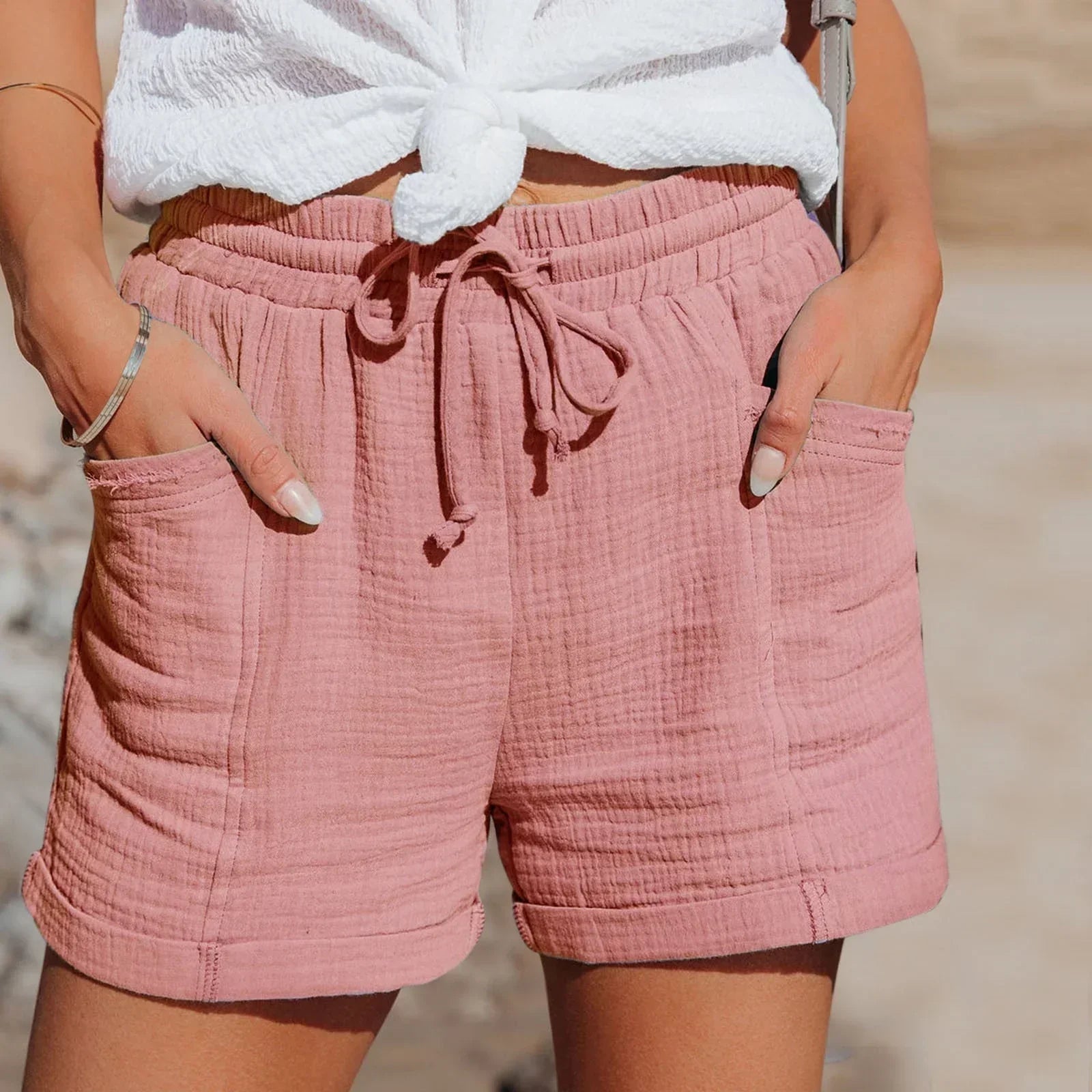 Solenyra – Luchtige damesshorts van katoen met elegante pasvorm