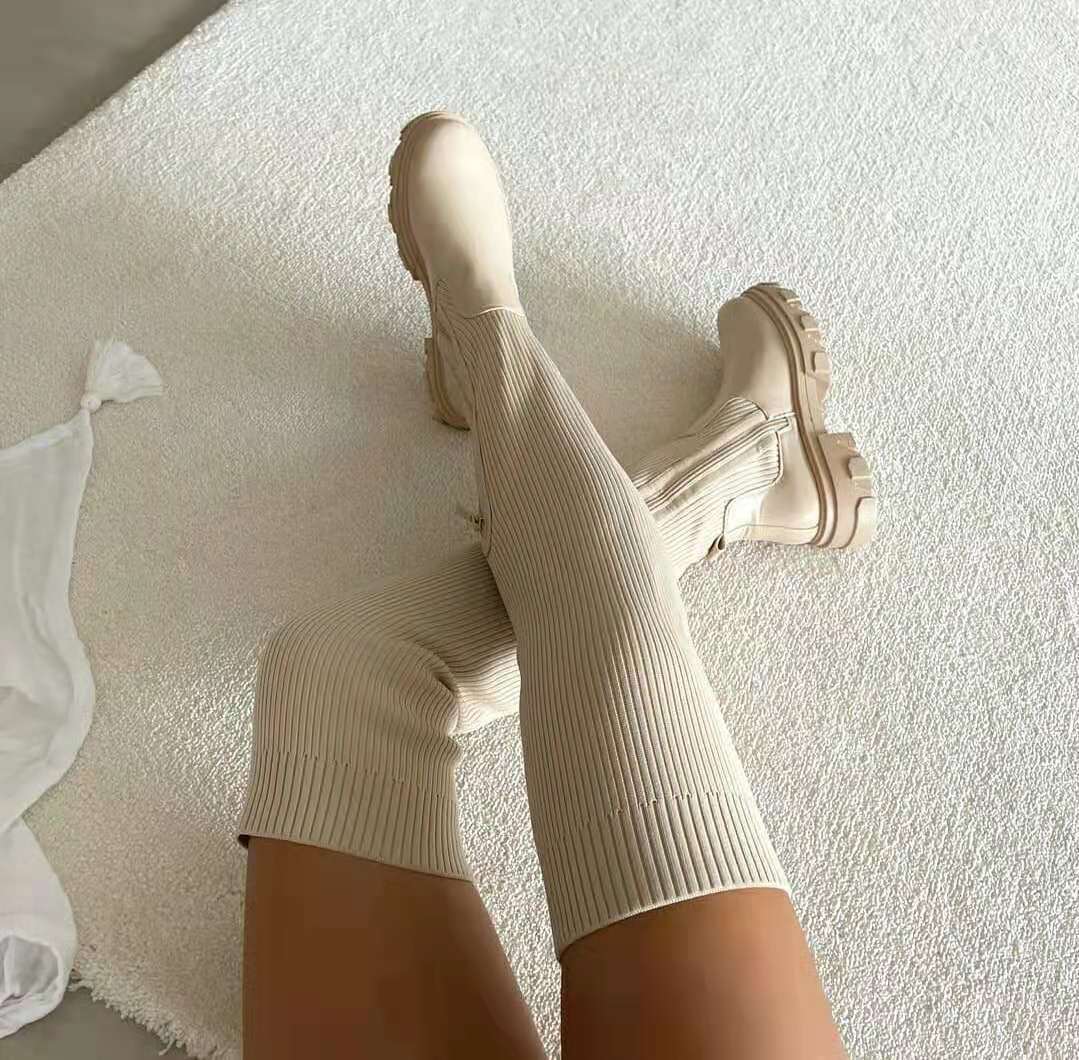 Selene Over-the-Knee Sock Boots – Elegante Verfijning met Ultiem Comfort