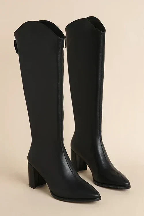Marcelline — Luxe Kniehoge Leren Dameslaarzen | Comfortabele Winterlaarzen met Grip