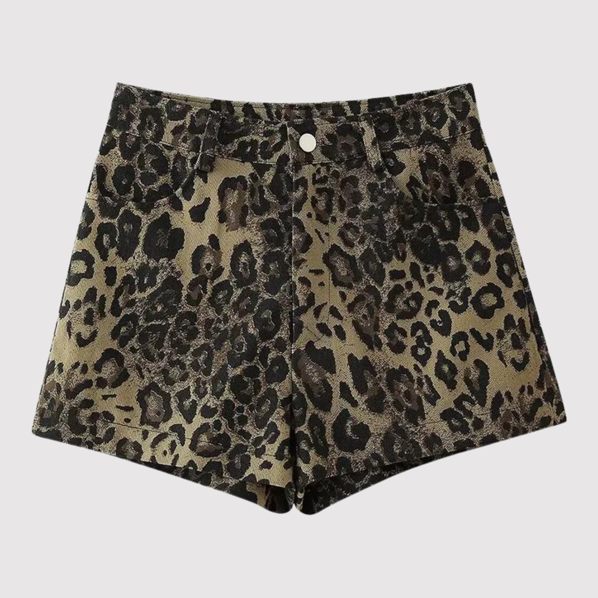 Dames stretch shorts met luipaardprint – elastische taille, lichtgewicht
