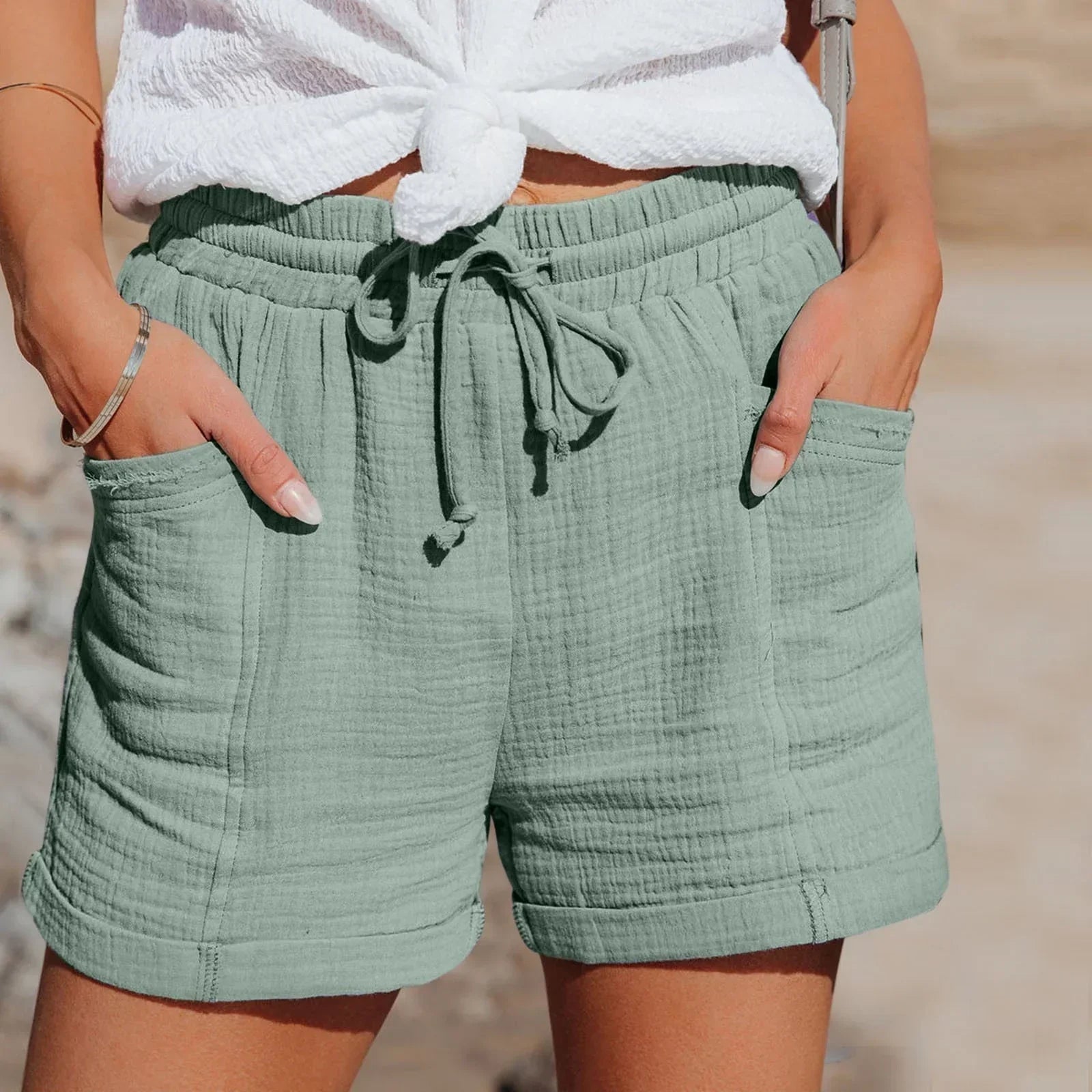 Solenyra – Luchtige damesshorts van katoen met elegante pasvorm