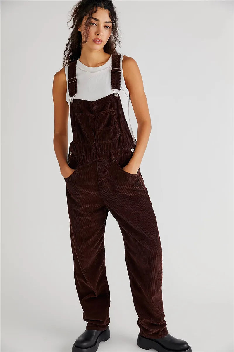 Norevia – Vintage Corduroy Tuinbroek met Tijdloze Denim Uitstraling