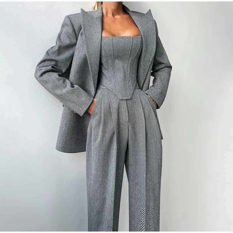 Evelora Elegant Driedelig Power-Pak – Tijdloze Klasse & Zelfverzekerde Stijl
