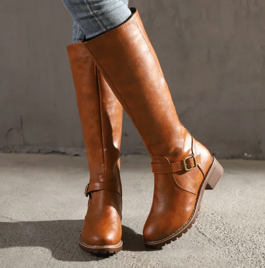 Aurevya Vegan Kniehoge Winterlaarzen – Tijdloze Elegantie & Warm Comfort voor de Koude Dagen