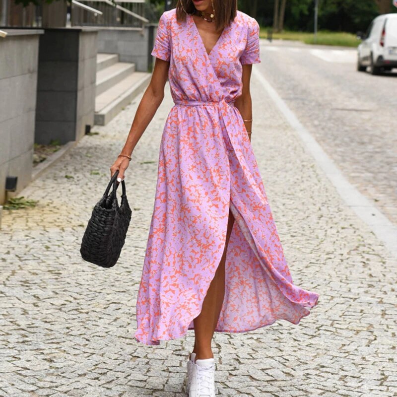 Lyra - Fleurige Midi Jurk met Bloemenprint voor de Lente en Zomer