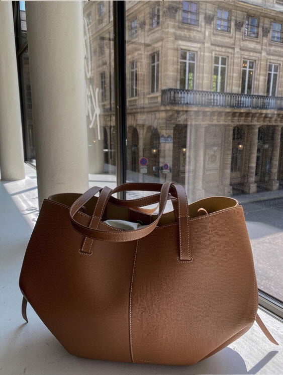 Marisella - Retro Leren Tote Bag voor Dames met Schouderriem en Ruime Opbergruimte