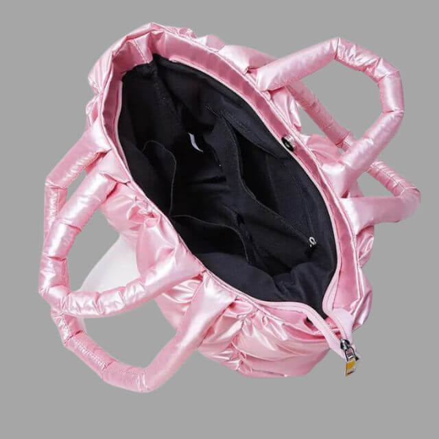 Aurelia Metallic Puffer Draagtas met Ruches – Stijlvol & Ruim