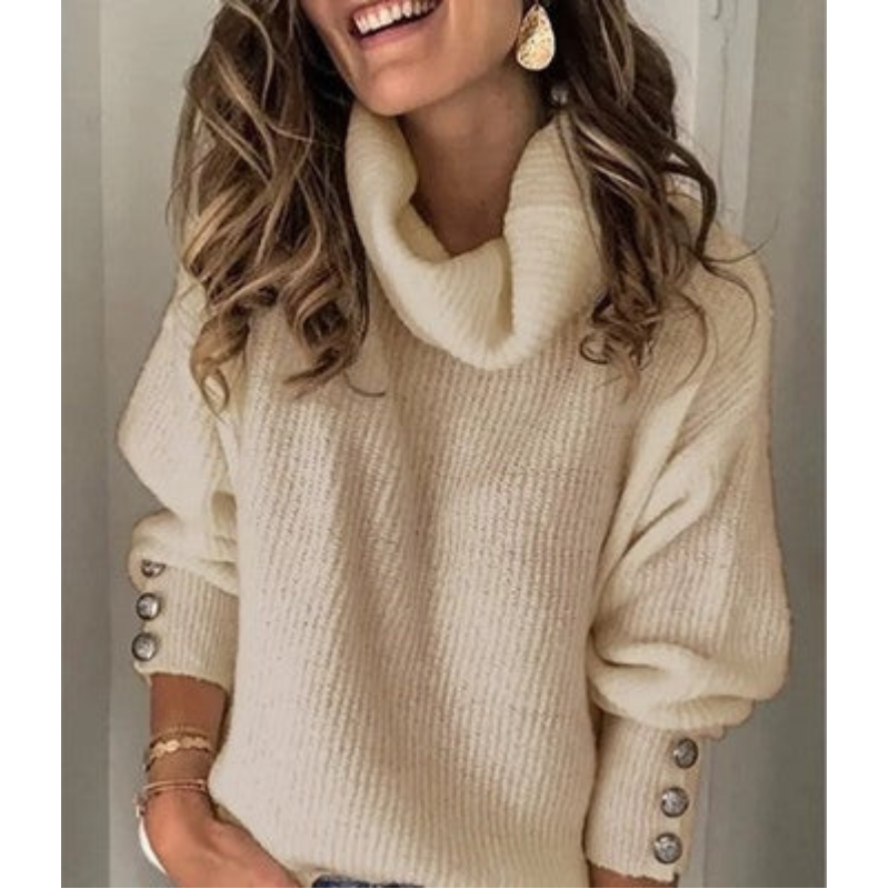 Merivelle – Chunky Gebreide Damestrui met Losse Col en Stijlvolle Details