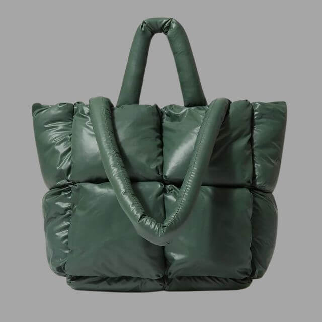 Aurelia Metallic Puffer Draagtas met Ruches – Stijlvol & Ruim