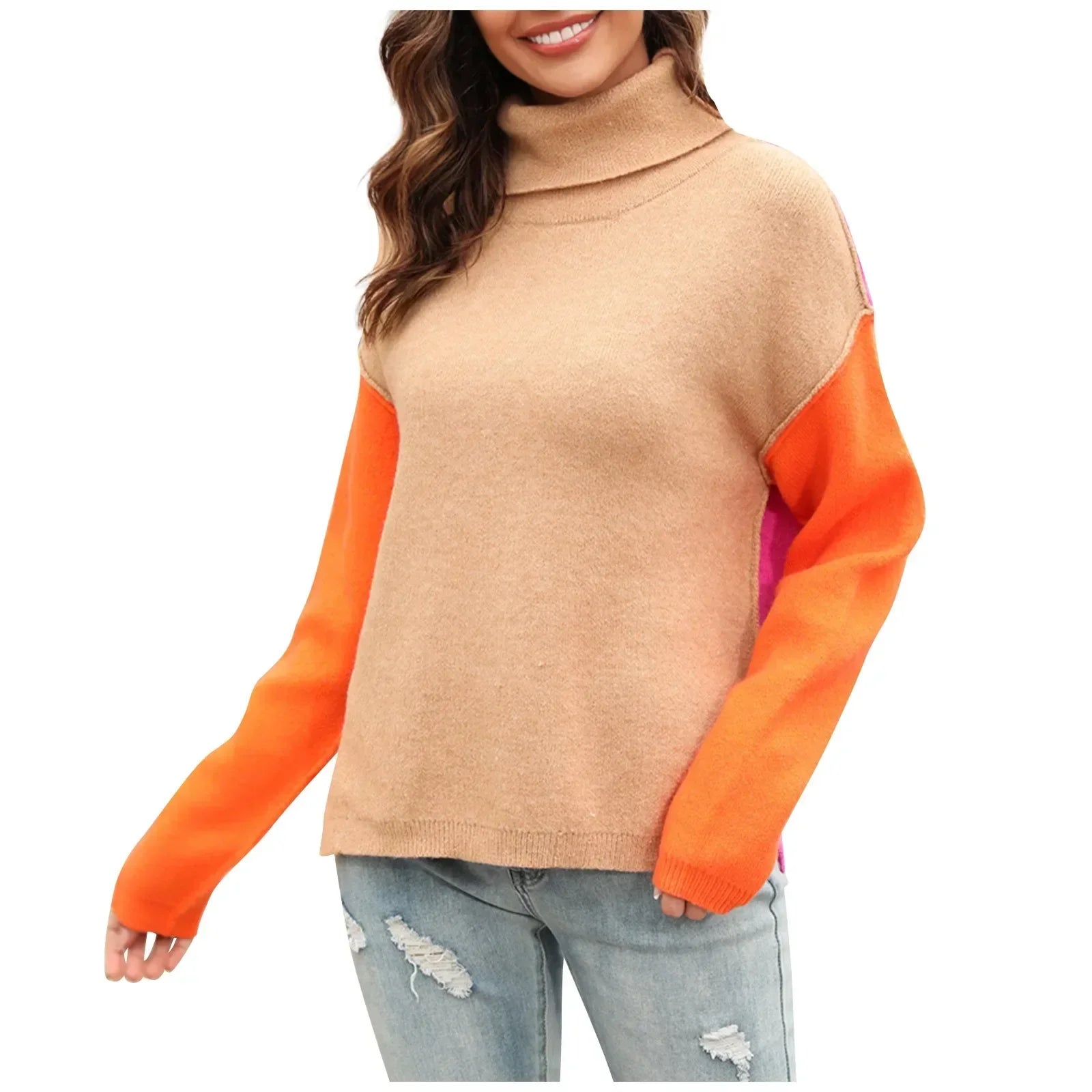 Nerina – Luxe Pullover met Kleurblokken en Eigentijdse Uitstraling