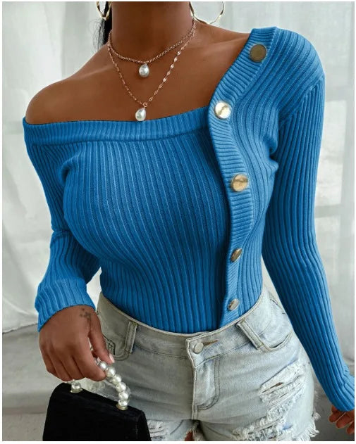 Esmée – Strapless Gebreide Trui met Moderne Elegantie en Comfortabele Pasvorm