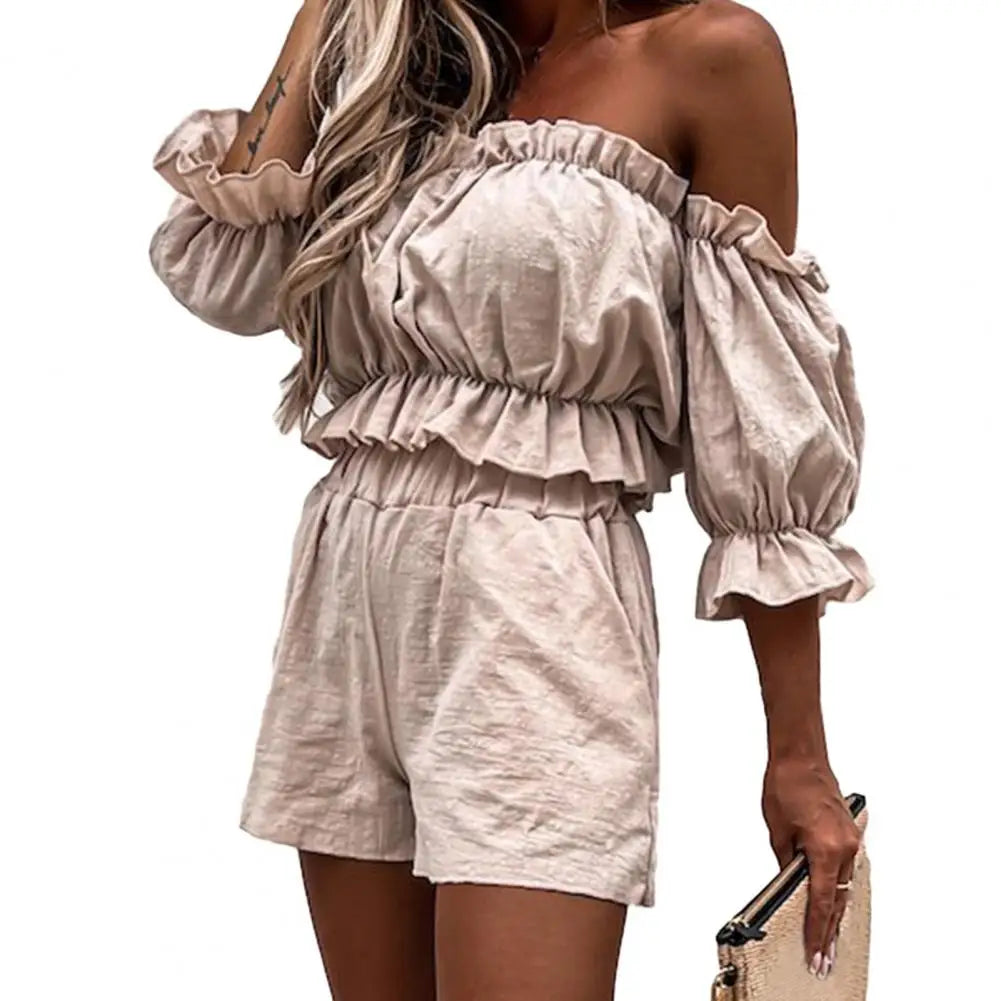 Lunaria – Lichte dames zomerset met elegante top en short voor elke gelegenheid