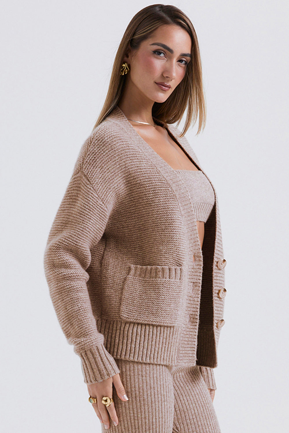 Amelith Driedelige Gebreide Set – Warm, Zacht & Elegant Comfort