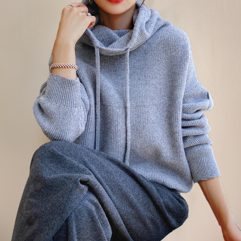 Isalynn – Cozy Gebreide Hoodie | Warm, Stijlvol & Ontspannen