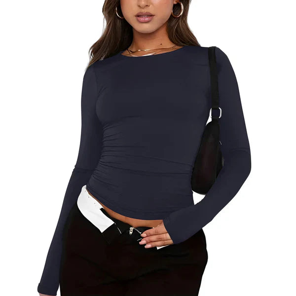 Elyndra – Tijdloos Longsleeve T-Shirt van Zachte Luxe