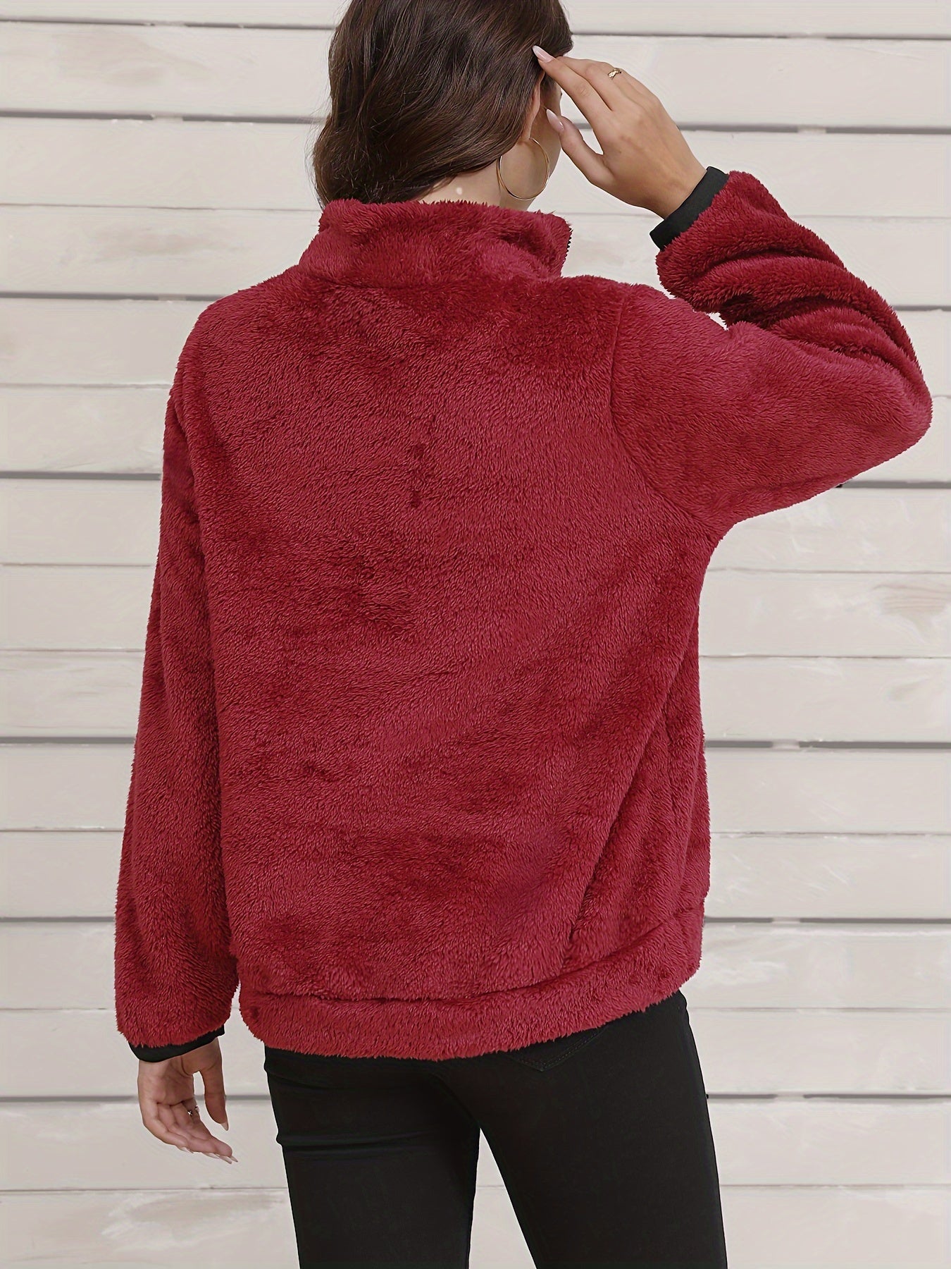 Maura Fleece Jas met Half-Zip en Reverskraag – Warm, Casual & Tijdloos