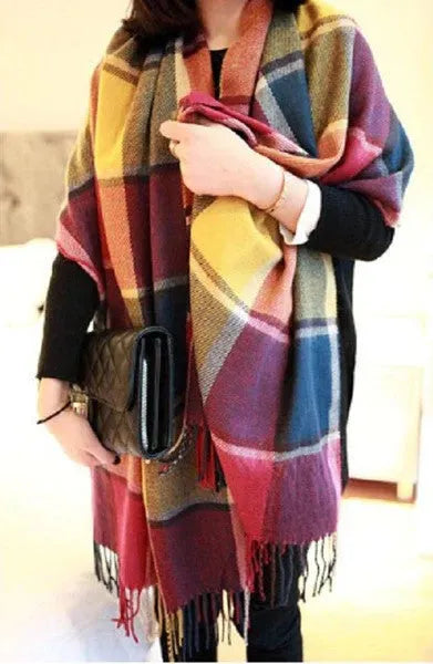 Marcelline – Luxe kasjmier dames sjaal met tijdloos ruitenpatroon